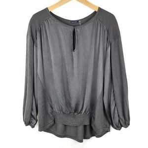 MAGASHONI Hi/Low Mixed Media Top